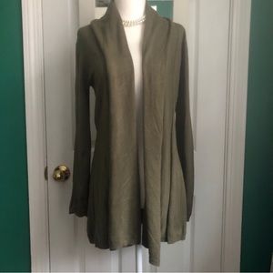 Olive Green Open /Belted Cardigan with belt Small